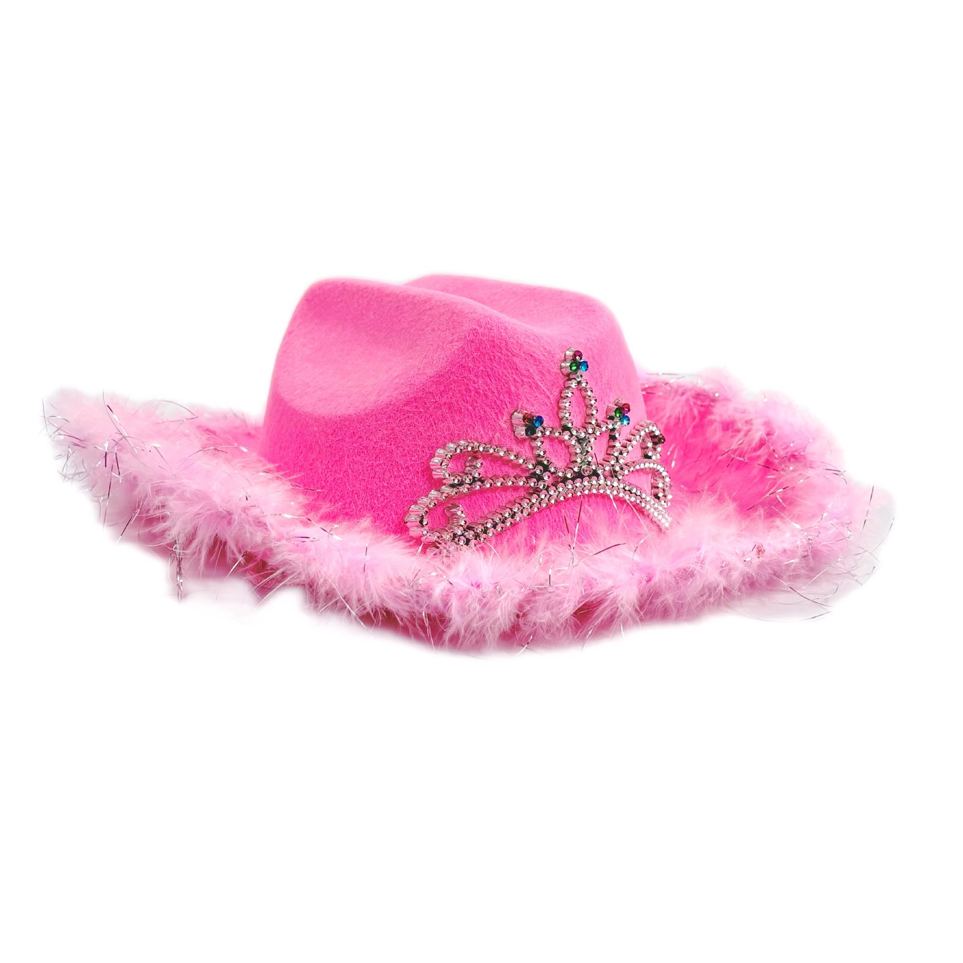 Pink Cowgirl hat Tiara Cowboy Hat Dress Up Costume Clothes for Kids Pretend Play Party Favors Western Cowboy Hat for Boys Girls розовый