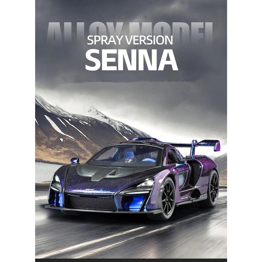 1/24 Toyota Senna Alloy Track Sports Car Model Diecasts Metal Racing Vehicles Car Model Simulation Sound Light with Spray Kids Toy Gift