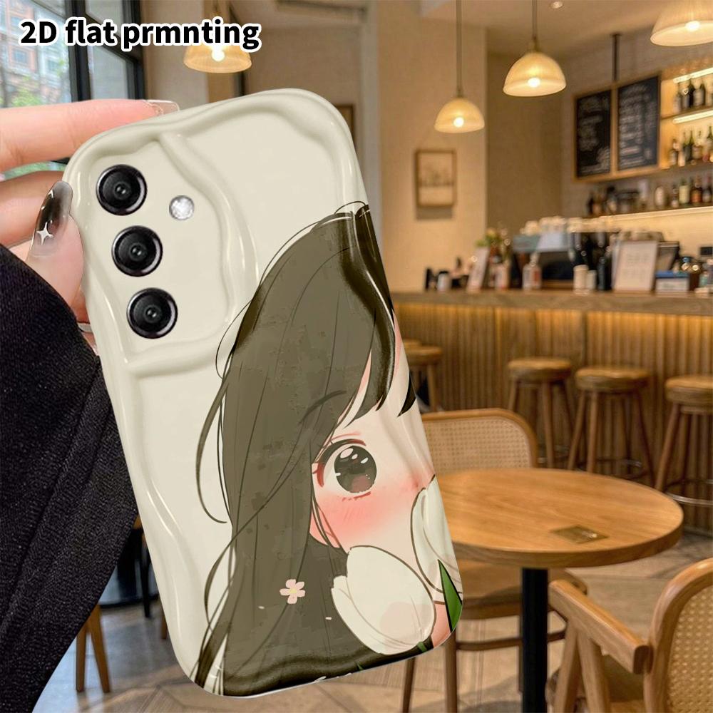 Phone Case: 2D Flat Samsung Galaxy A34 A35 M05 M06 S20 S22 S21 FE Plus 5G Protective Case, Tulip Girl, Perfect Christmas and Halloween Holiday Gift