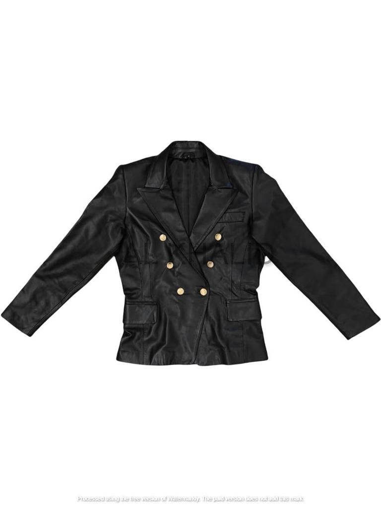 Black Women Genuine Lambskin Soft Leather Blazer Handmade Stylish Formal Design
