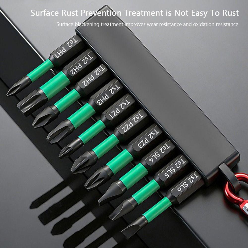 10 STK Bit-Satz S2 Legierung Schlagbohrbit Hohe Härte Magnetischer Schraubendreherbit Schlagfest Torx Bit Heimwerker
