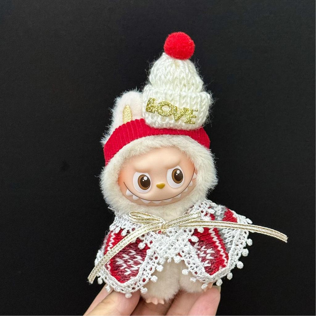 Non-Toxic For Mini Labubu 4.0 Christmas Clothing Toys Pin For Love Clothes Elk Cloak Cute Mini Christmas Skirt Cloak Accessories