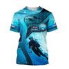 2024 new 3d printing T-shirt unisex diving art casual sweatshirt crew neck street top