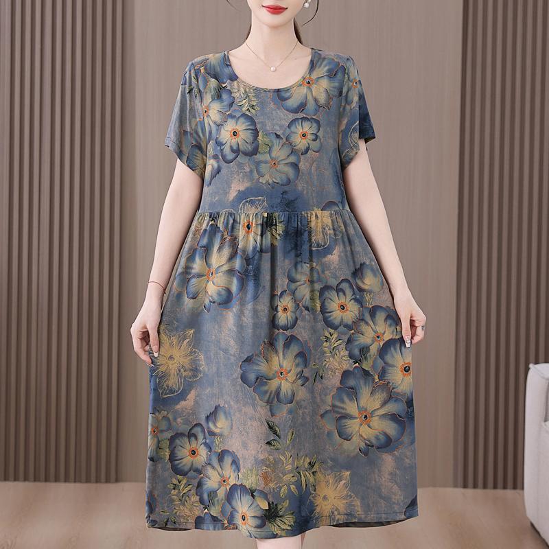 

Элегантное женское летнее платье большого размера с коротким рукавом длинное платье женская винтажная одежда XL