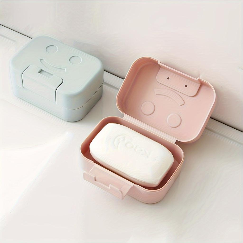 3pcs Portable Plastic Soap Case With Lid Rectangle Soap Box Holder For Travel Camping Gym Bathroom Accessory Easy-to-Clean