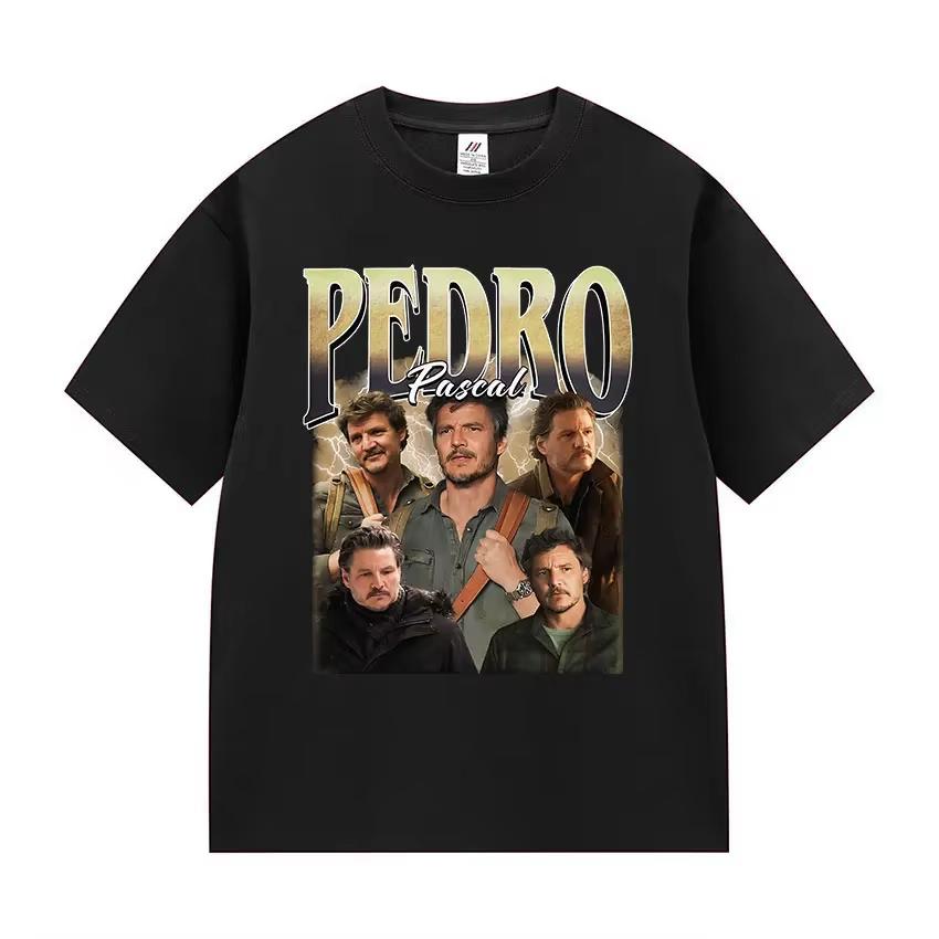 Camiseta Feminina Estampa de Filme Pedro Pascal Retro Alta Qualidade Roupa da Moda Adequada para Homens e Mulheres Roupas Vintage