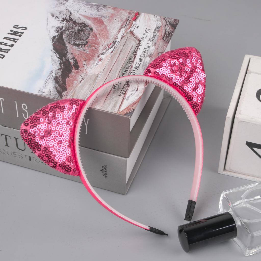 1PC Sequin Cat Ear Headbands Girls Party Hairbands Cute Glitter Cat Ear Hairband Kitty Headbands Kids Party Hair Accessories