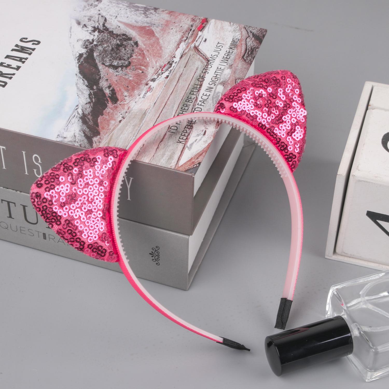 

1PC Sequin Cat Ear Headbands Girls Party Hairbands Cute Glitter Cat Ear Hairband Kitty Headbands Kids Party Hair Accessories