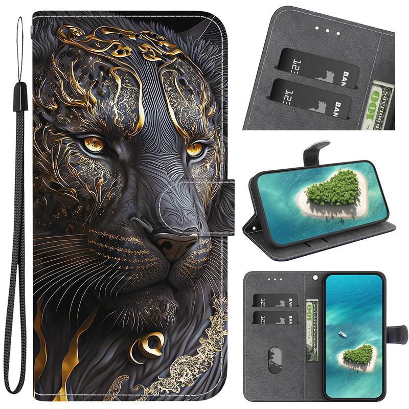 Note15/Note14Pro+ Cat Bear Case for Redmi 15C 14C 13C A5 A3 Note 15 14 13 Pro Plus 5G 4G Case Wallet Flip Stand Back Cover Strap