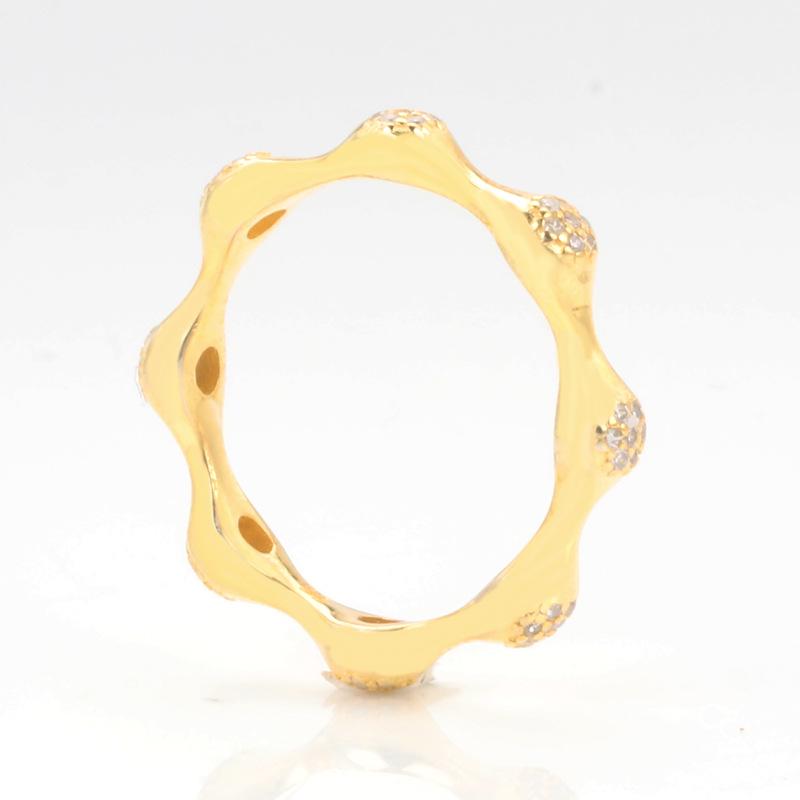 Pan Jia Gold Plated Love Pod Ring - Elegant European American Pea Pod Design, Romantic Gift for Women 58
