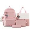 Schoolbag Large-capacity Four-piece Student Backpack High School Large-capacity Portable Make-up Bag Simple Going Out Leisure Backpack