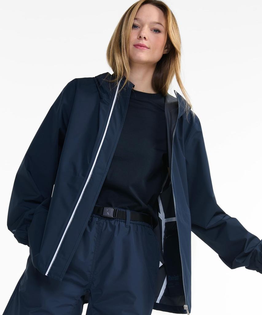 Aigle Official MTD Lightweight Rain Pack Hooded Dark Size M Waterproof, Water-Repellent, Breathable, Packable, Jacket, Blue,