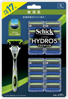 Schick Hydro 5 Premium Sensitive Skin Club Pack 16 Ersatzrasierer für Herren, Silber (Halter (mit Klinge) + Klingen)