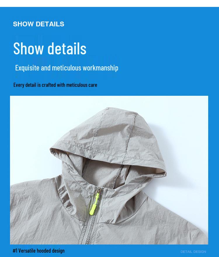 Quick-Dry Lightweight Sun Protection Jacket - Plus Size, Breathable, Hooded Ice Silk for Men & Women