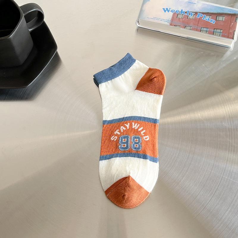 

Женские летние тонкие носки с надписями, все с защитой от запаха и цветными полосками, дышащие, впитывающие пот 1 pair