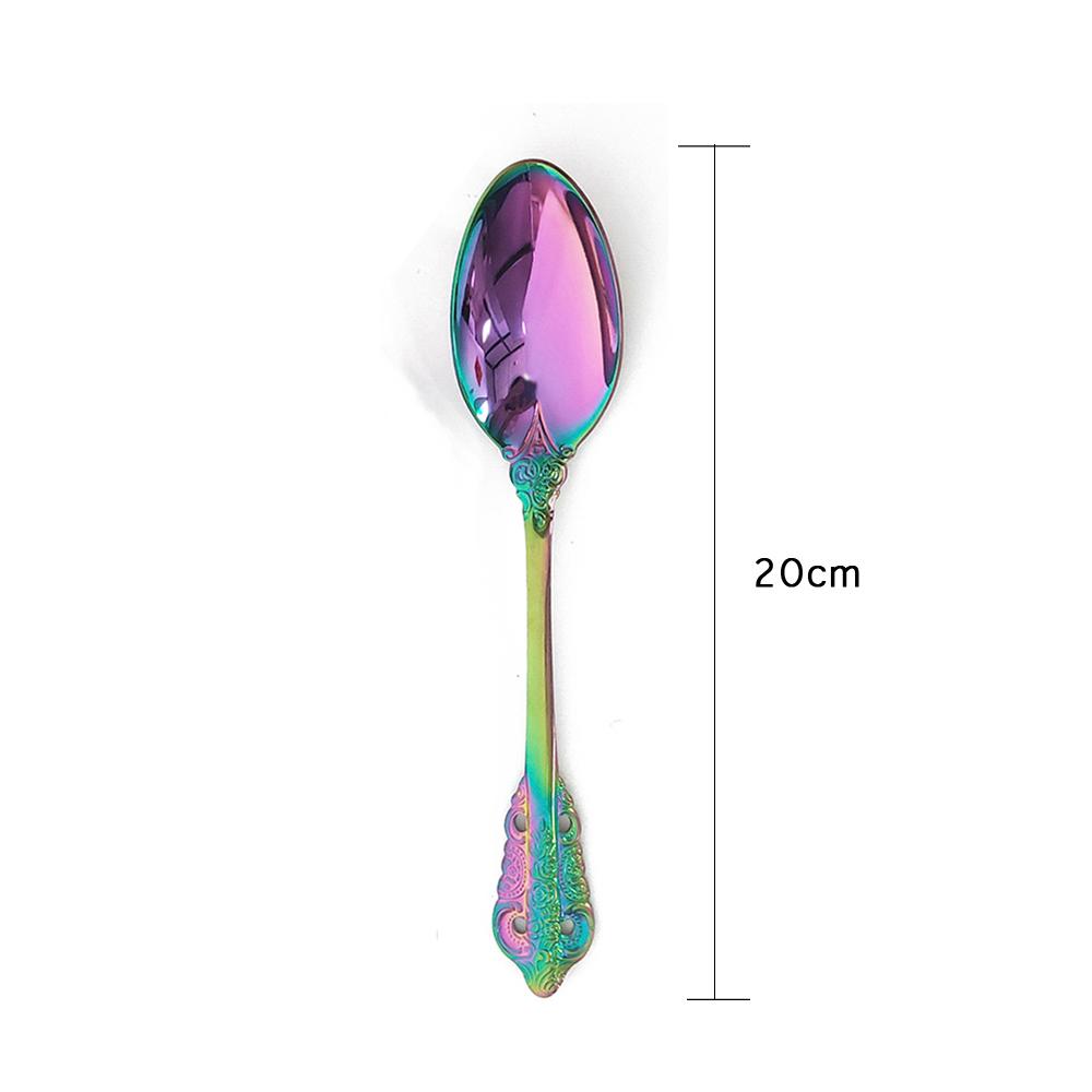 4 ks 304 nerezová jídelní lžíce sada nádobí Luxusní vintage růžové zlaté příbory západní barevné nádobí polévková lžíce