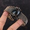 Silberglanz Obsidian Armreif Edelstein Manschettenarmband Kupferdraht Umwickelt Verstellbares Manschettenarmband Kupferschmuck Geschenk für Sie Handgemachter Armreif