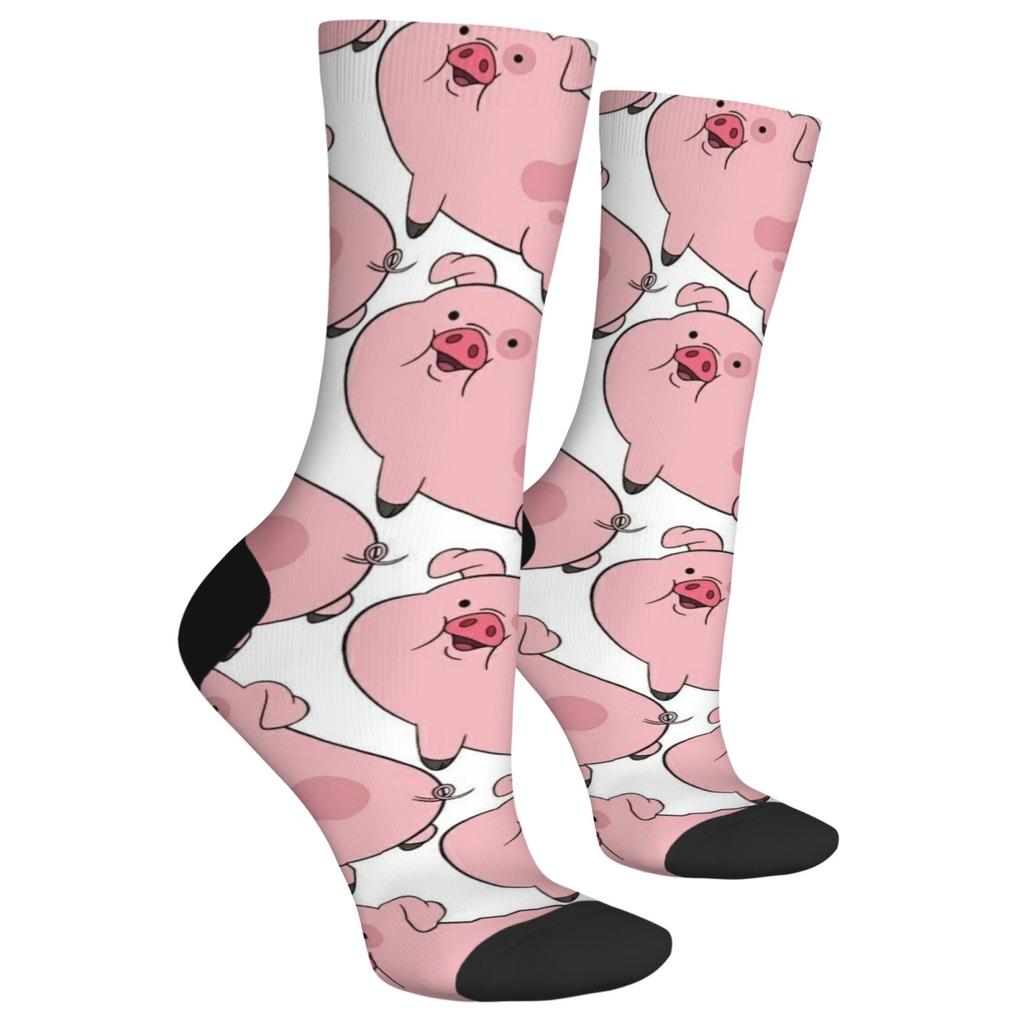 Whimsical Piggy Themed Crew Socks, Playful & Adorable Fun Loving Adults, Charming & Cute Pig Prints, Unbeatable Comfort