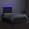 Exklusives Haus - Lattenrost Bett Matratze LED Dunkelgrau 120x190 cm Stoff