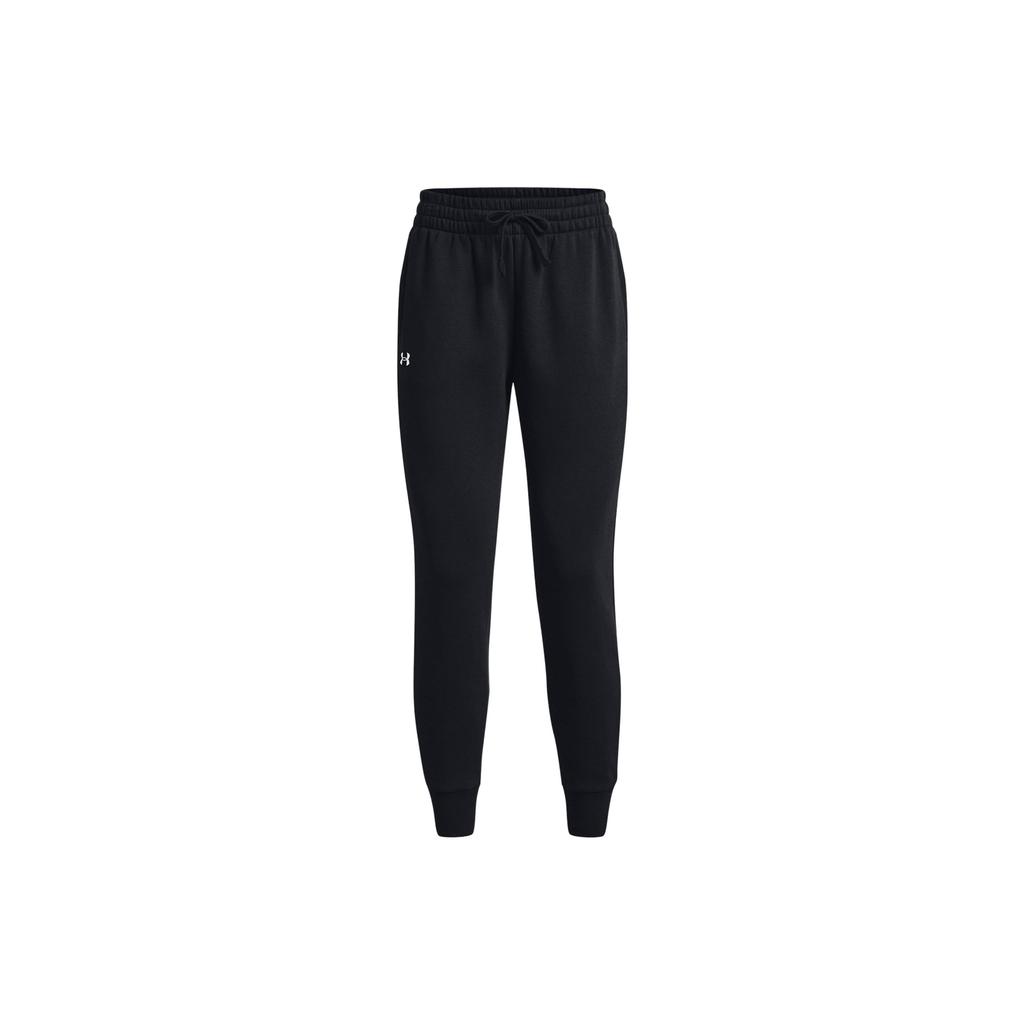 Under Armour Solid Color Cuffed Joggers With Drawstring Women Bottoms Black 1379438-001