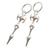 Gothpunk Silver Thorn Hollow Spiked Earrings Couple Men's and Women's Ear Buckles