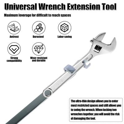 Chrome Vanadium Steel Wrench Extension Tool Rod Extension Torque Tool Accessories Compatible with Multiple Wrenches