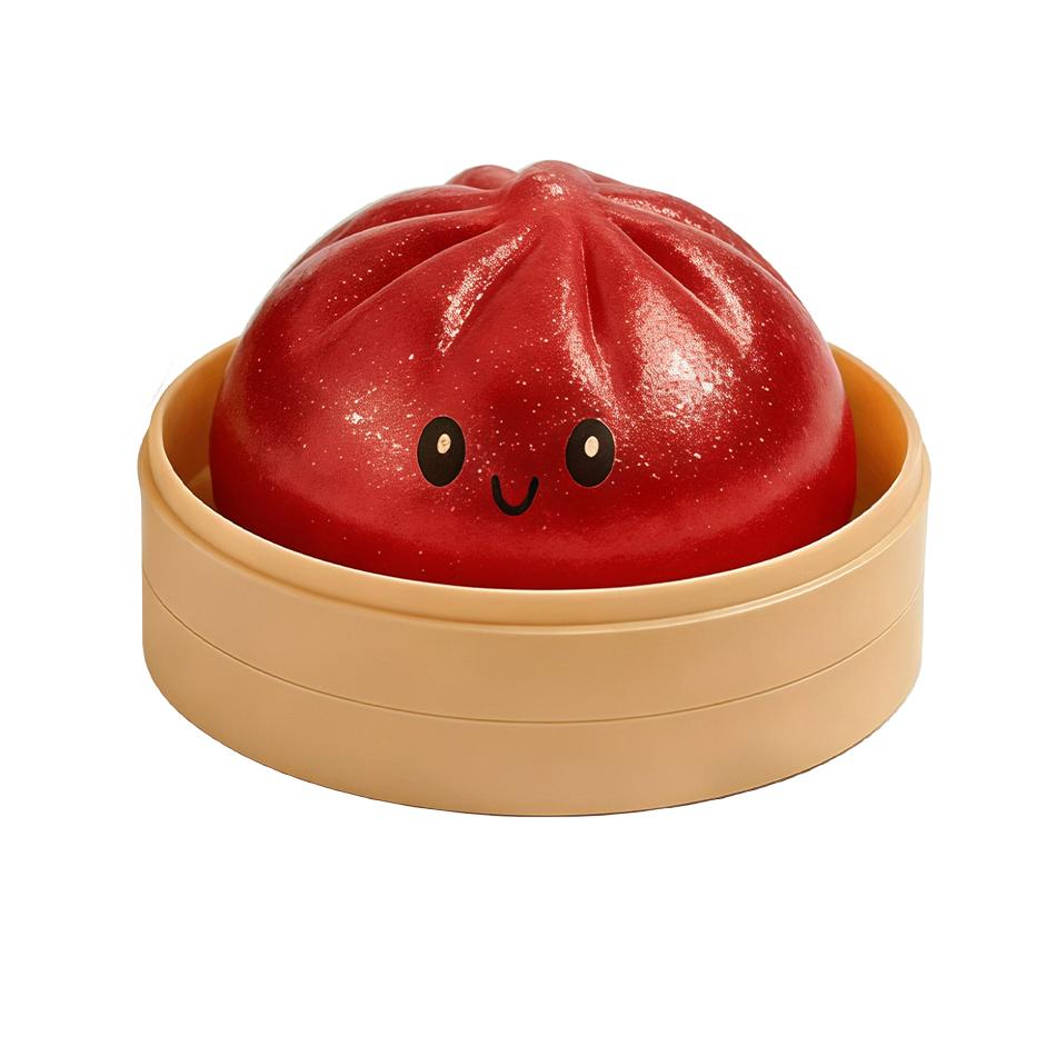 2026 New Cute Baozi Squishy Toy Stress Relief Steamed Bun Squeeze Toy with Bamboo Steamer Box Slow Rebound Desk Decor Gift