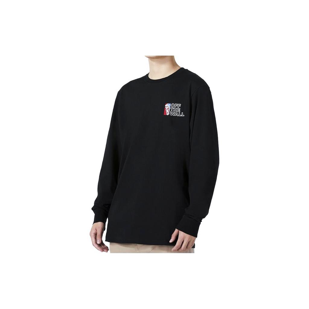 Vans Alphabet Sports Running Fitness Training Comfortable Breathable Casual Long Sleeve T-Shirt Men Tops Black VN0A54NWBLK