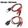 Alligator Test Clips Clamp To USB Male and Female Socket Test Leads Connector Power Supply Adapter Cable Red Black