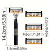 High Quality Men Safety Razor 6-Layer Germany Stainless Steel Shaving Blades Manual Shaver Replacing Cutter Head
