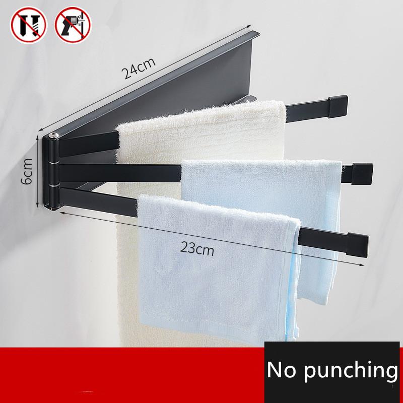 1 buc Bar rotativ pentru prosoape Baie Raft multifuncțional pentru prosoape Montat pe perete Suport pentru prosoape Finisaj negru mat