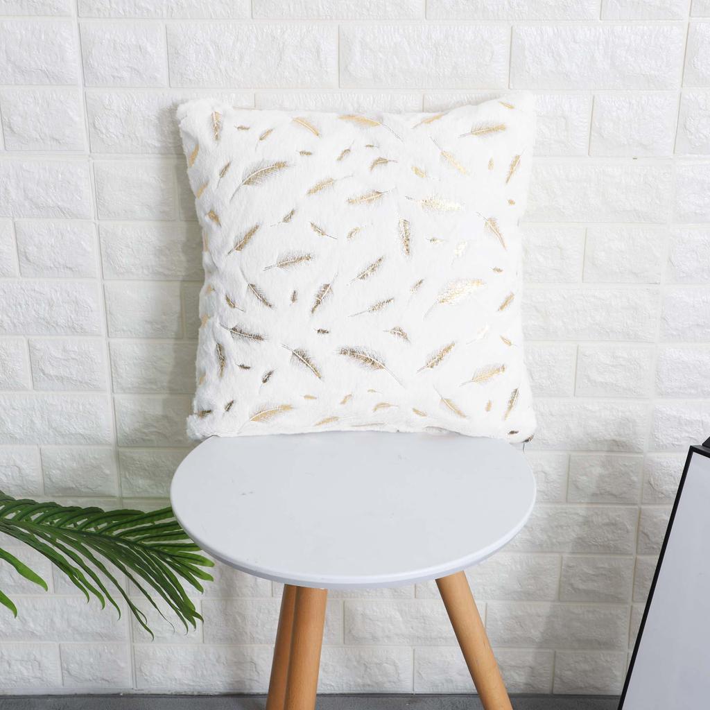 Decorative Pillowcase, Feathers, White