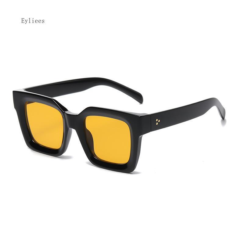 New Fashion Woman Luxury  Square Sunglasses Ladies Vintage Oversized Sun Glasses Female Big Frame Uv400 Shades Black