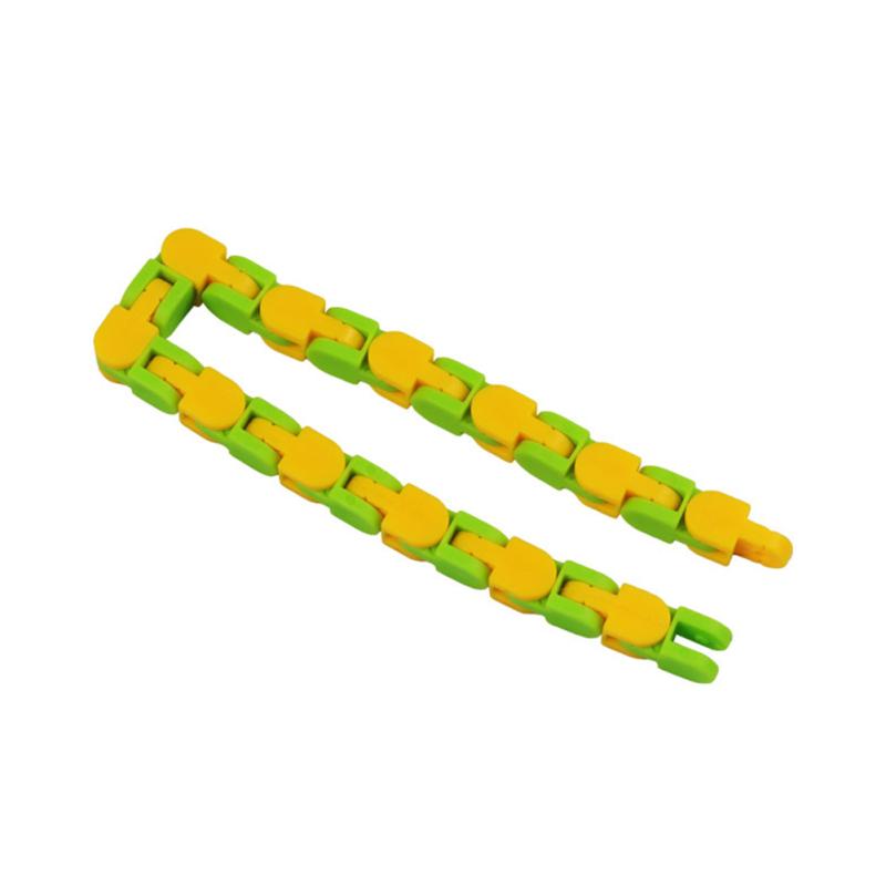 Pista de bicicleta de plástico faça você mesmo descompressão corrente brinquedo mágico fluido pulseira trilhas malucas