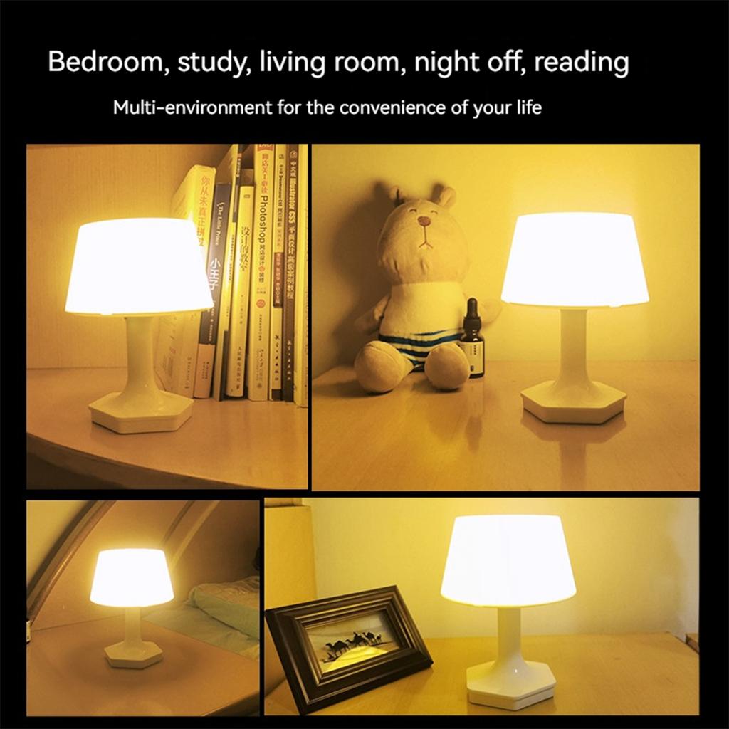 USB Rechargeable Bedside Lamp 2 Colors Switch LED Table Lamp Eye Protection For Bedroom Reading Light Decoration Night Light