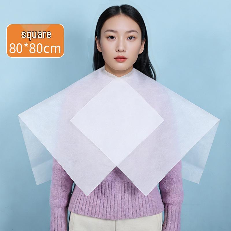 Disposable Non-Woven Hair Dye Cape 80x80cm, Thickened for Home or Salon Use.