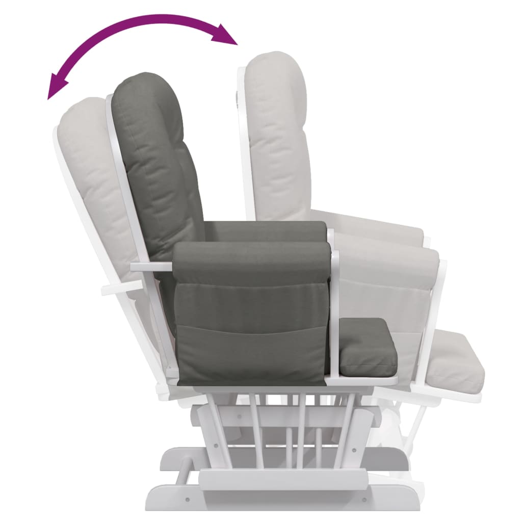 Rocking Chair with Footstool Gliding Dark Grey Fabric