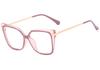 Gafas de Óptica de Moda para Miopía Mujer Montura Cuadrada Grande Estampado Leopardo Metal Filtro Luz Azul para Ordenador Ligeras 0~-6
