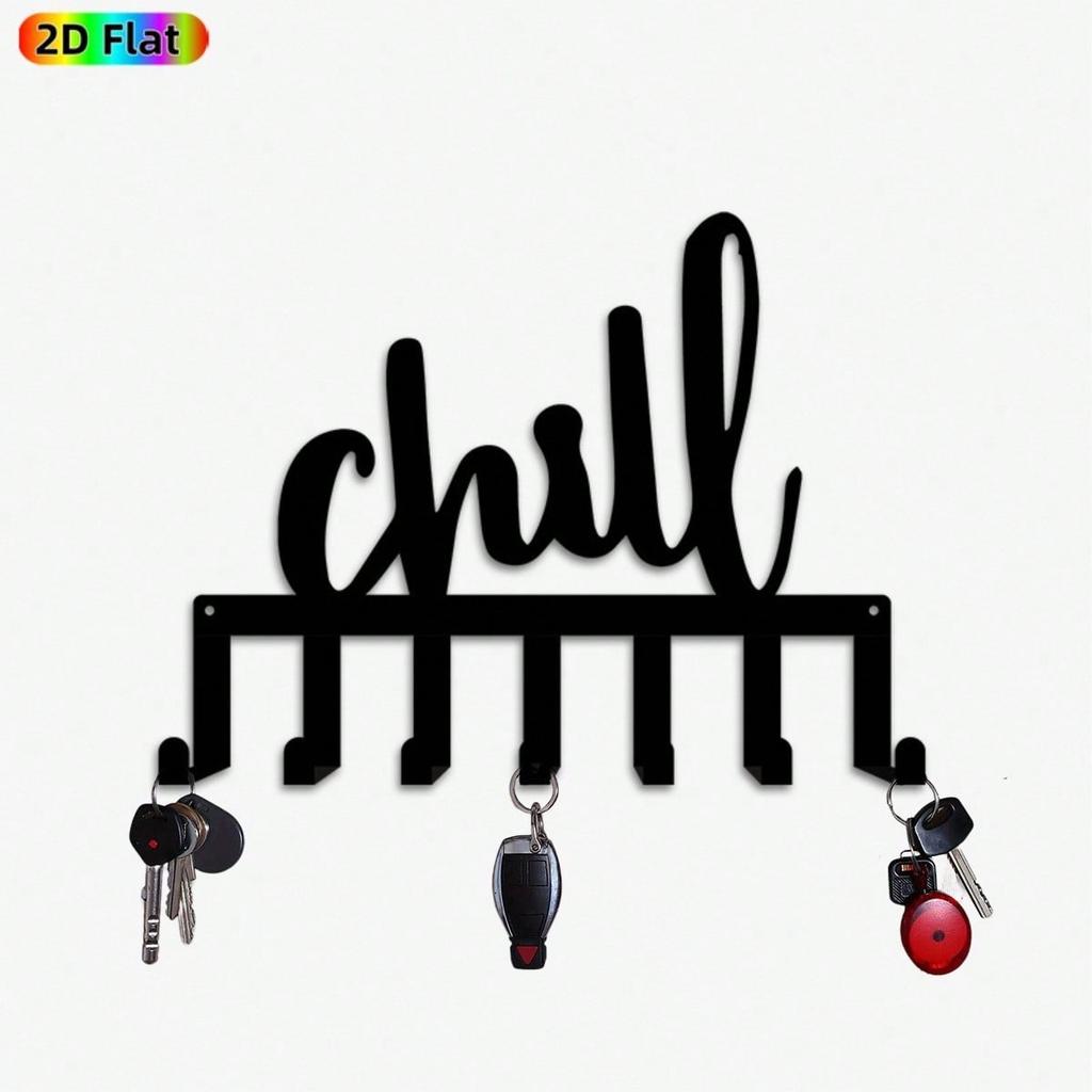 Metal Wall Hooks Organizer 7 Hook Key Holder for Entryway Office Bedroom