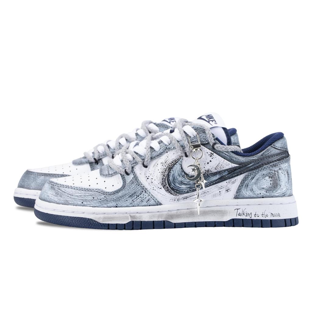 Nike Big Send Your Heart To The Moon Slip Resistant Abrasion Resistant Low Top Skateboard Shoes Men's White Blue 355152-140(Team626-)