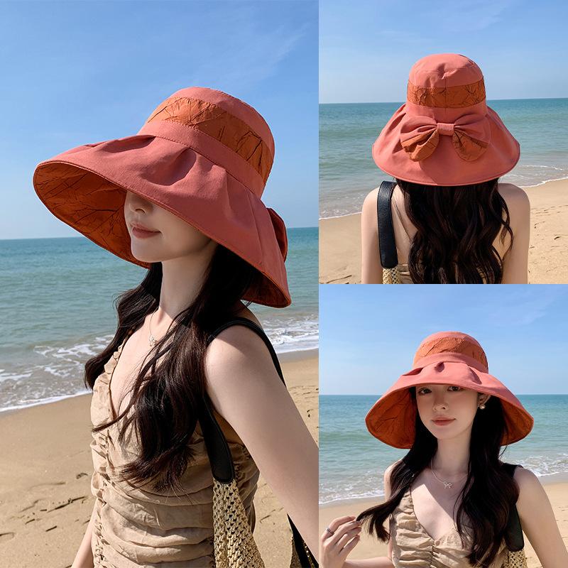 Outdoor Versatile Splicing Bow with Big Brim Covering The Face Sun Hat Sun Hat Women Sun Protection Summer UV Protection