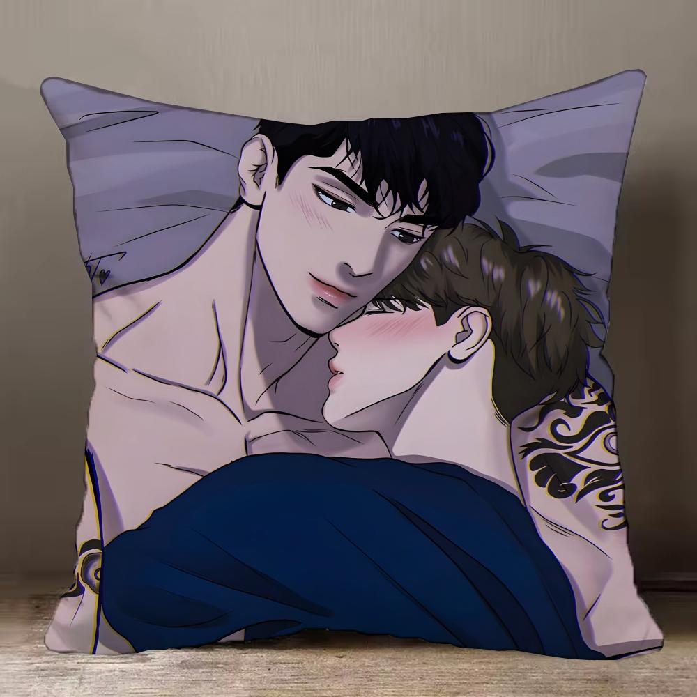 Jinx BL Comics Pillow Case Pillowcase Anti-dustmite Pillow Invisible Zipper Silky Short Plush Sofa Cushion Cover