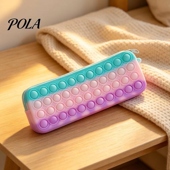 Relief Pencil Case Pop Case, Large Capacity Silicone Storage Bag, with Durable Pouch Bubble Toy Decompression Stationery for Kids School Office