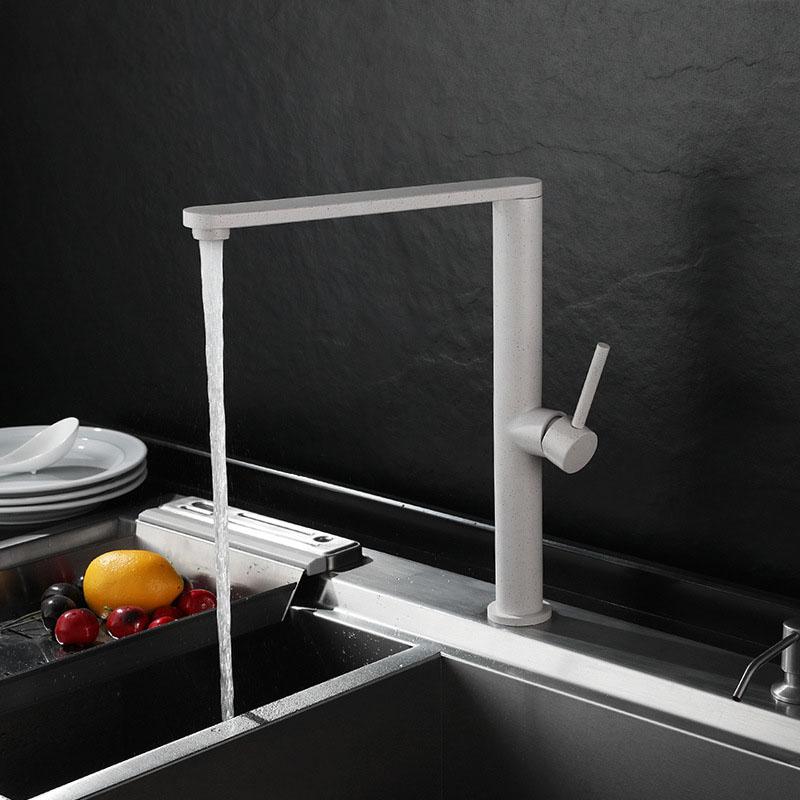 304 Stainless Steel Kitchen Basin Faucet Nickel/Black/Beige 360 Degree Rotate Kitchen Tap Hot Cold Water Mixer Sink Faucet