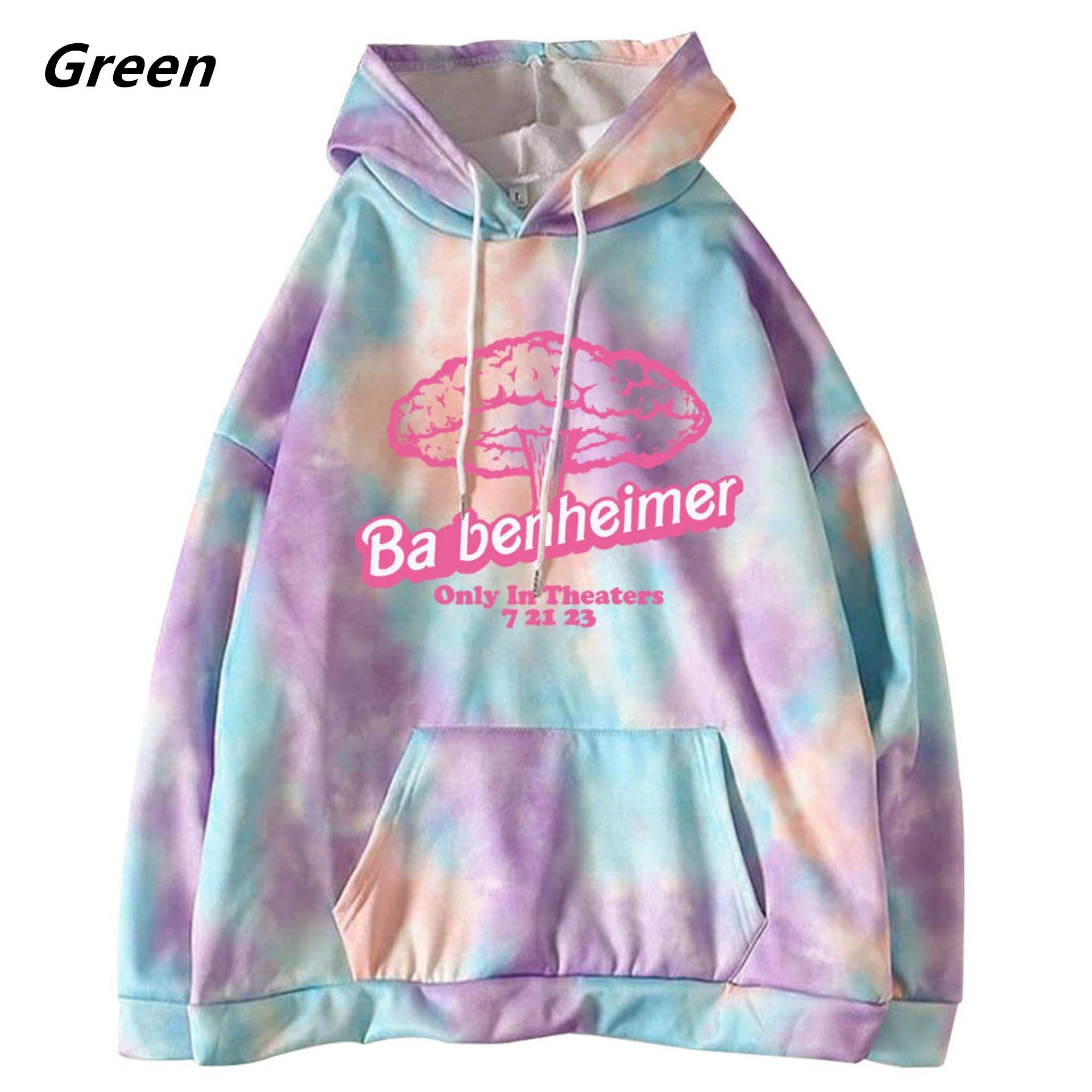 

I Am Ken Enough Толстовки Tie Dye Letter Printed I Am Kenough Світшоти Повсякденні топи з довгими рукавами для чоловіків і жінок XXS зелений