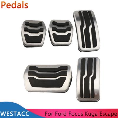 Edelstahl-Autopedale, Gasbrems- und Kupplungspedal für Ford Focus 2 3 4 MK2 MK3 MK4 RS ST 2005- Kuga Escape