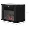 Electric Fireplace, 600/1200 W, Tabletop, Flame Effect, 10-15 m², 34 x 17 x 25 cm, Black