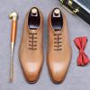 Herresko i ekte skinn av topp kvalitet, Oxford-sko for menn, vintage enkelt design, spiss tå for menn, bryllupssko, formelle sko, datingsko for gentleman
