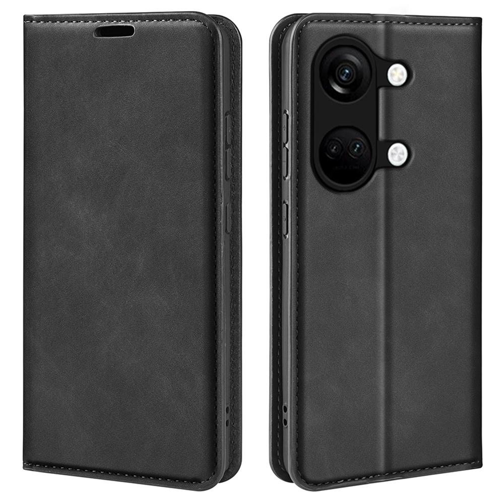 Skin-touch Stand Cover for OnePlus Ace 2V/Nord 3 5G Mobile Phone PU Leather Wallet Shell Flip Case