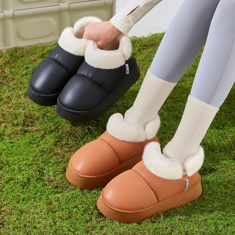 Routine good product winter cotton slipper bag and home interior simple warmth thick bottom fluff large opening external wear cotton